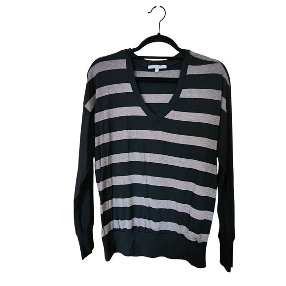 Red Haute Striped V-Neck Light Weight Sweater S - Picture 1 of 3